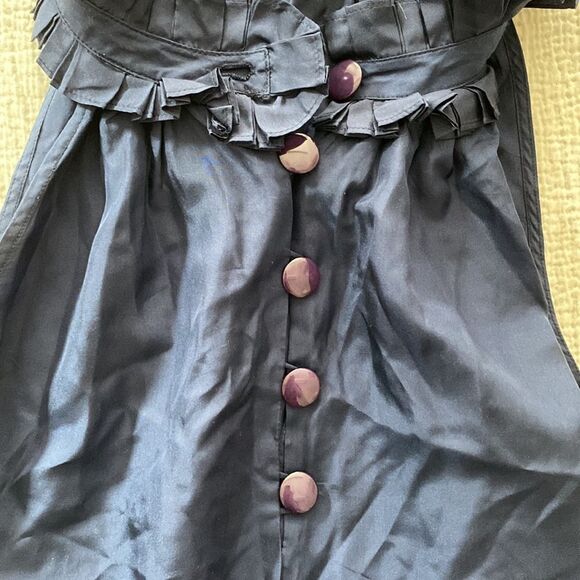 🧡 Navy J.Crew Ruffle Collar Silk Top - Picture 3 of 5